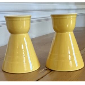 (2) Homer Laughlin FIESTAWARE Harlequin Double Egg Cups - Yellow Vintage
